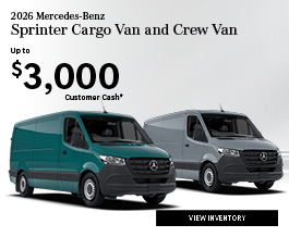 Special offer on 2026 Mercedes-Benz  2026 Mercedes-Benz Sprinter Cargo Van and Crew Van